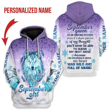 YMskins Personalized Hoodie I'm A September Queen All Over Printed