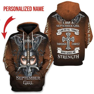 YMskins Personalized Hoodie September Girl All Over Printed