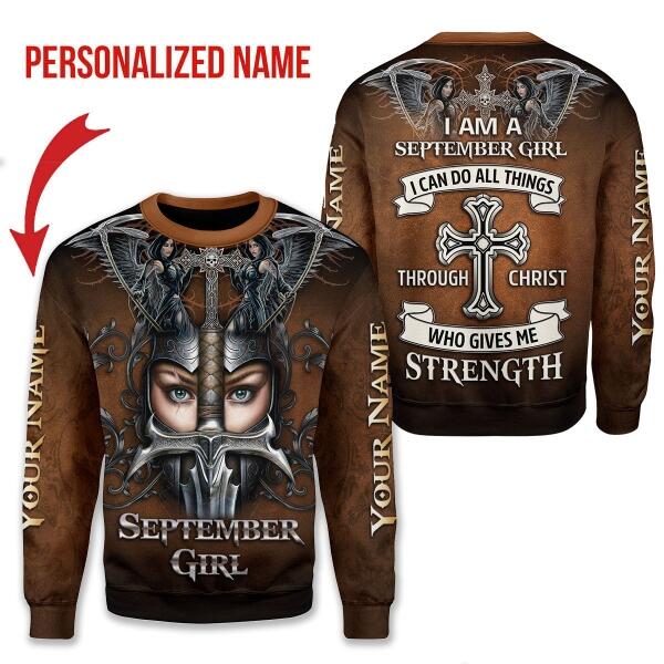YMskins Personalized Sweatshirt September Girl All Over Printed