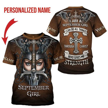 YMskins Personalized T-shirt September Girl All Over Printed