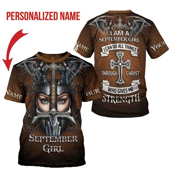 YMskins Personalized T-shirt September Girl All Over Printed