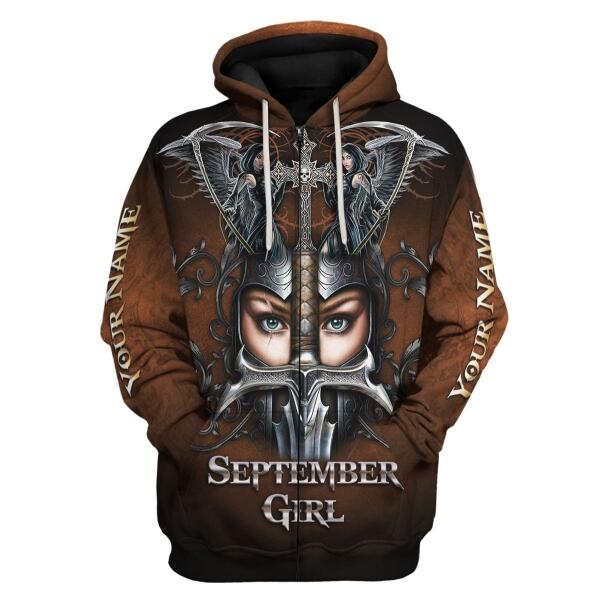 YMskins Personalized Hoodie September Girl All Over Printed