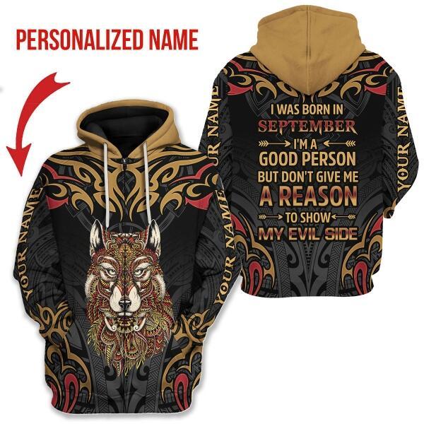 YMskins Personalized Zip Hoodie September Guy All Over Printed