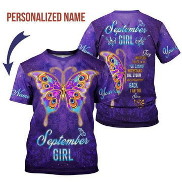 YMskins Personalized T-shirt September Girl All Over Printed