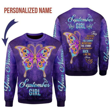 YMskins Personalized Ugly Sweater September Girl All Over Printed