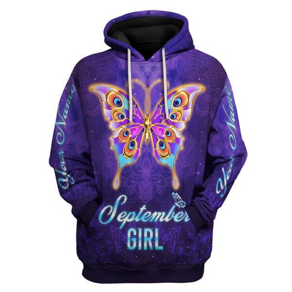 YMskins Personalized Hoodie September Girl All Over Printed