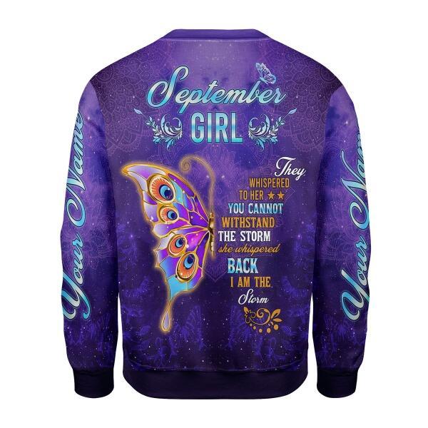 YMskins Personalized Sweatshirt September Girl All Over Printed