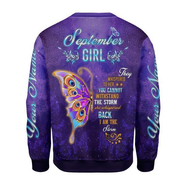 YMskins Personalized Ugly Sweater September Girl All Over Printed