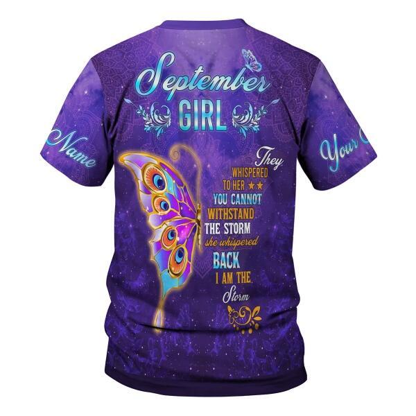 YMskins Personalized T-shirt September Girl All Over Printed
