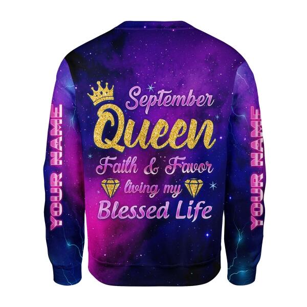 YMskins Personalized Sweatshirt Septepmber Queen All Over Printed
