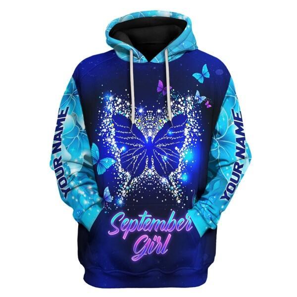 YMskins Personalized Hoodie September Girl All Over Printed