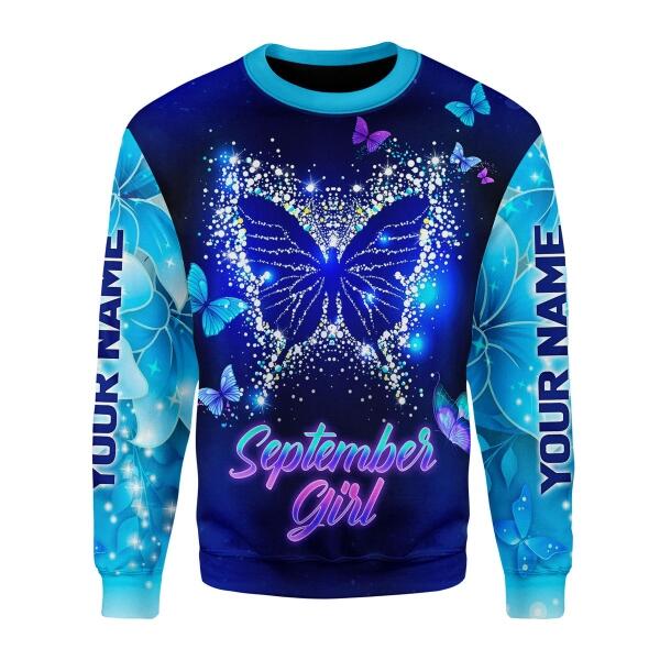 YMskins Personalized Ugly Sweater September Girl All Over Printed