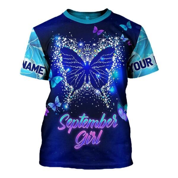 YMskins Personalized T-shirt September Girl All Over Printed