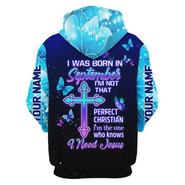 YMskins Personalized Zip Hoodie September Girl All Over Printed