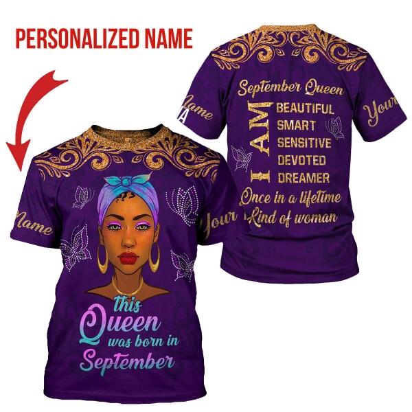 YMskins Personalized T-shirt September Queen All Over Printed