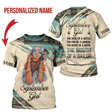 YMskins Personalized T-shirt September Girl All Over Printed