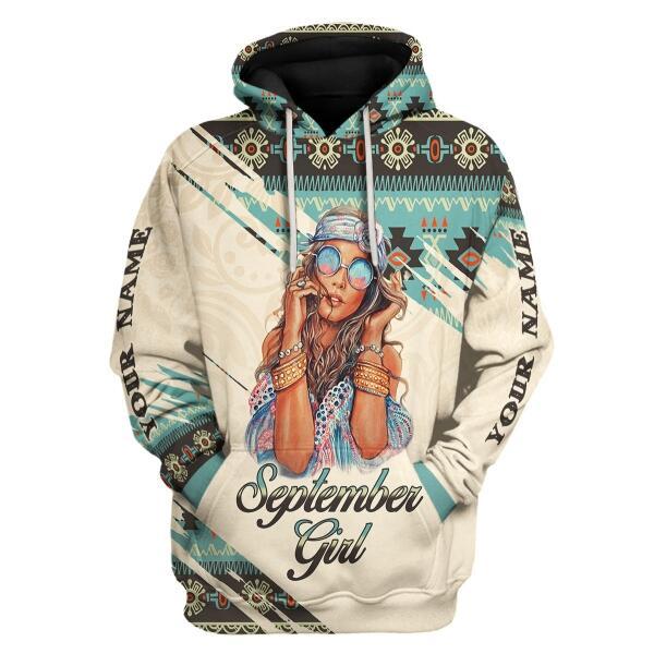 YMskins Personalized Hoodie September Girl All Over Printed