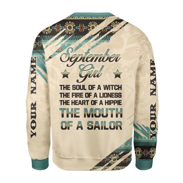 YMskins Personalized Ugly Sweater September Girl All Over Printed