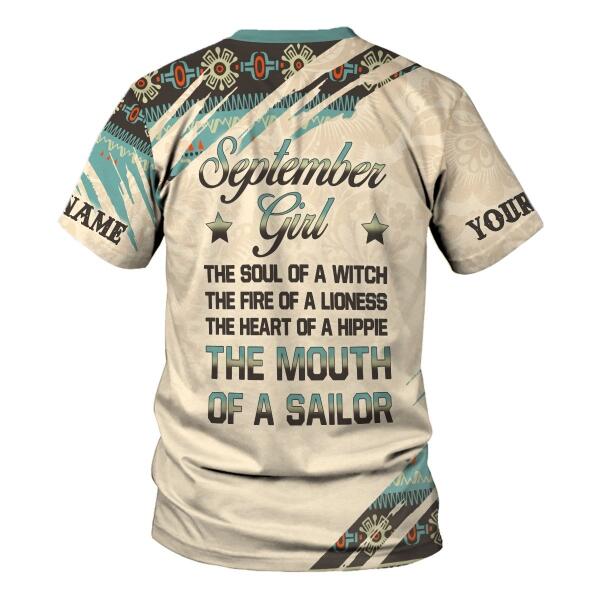 YMskins Personalized T-shirt September Girl All Over Printed