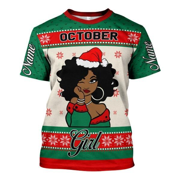 YMskins Personalized Tops October Girl All Over Printed