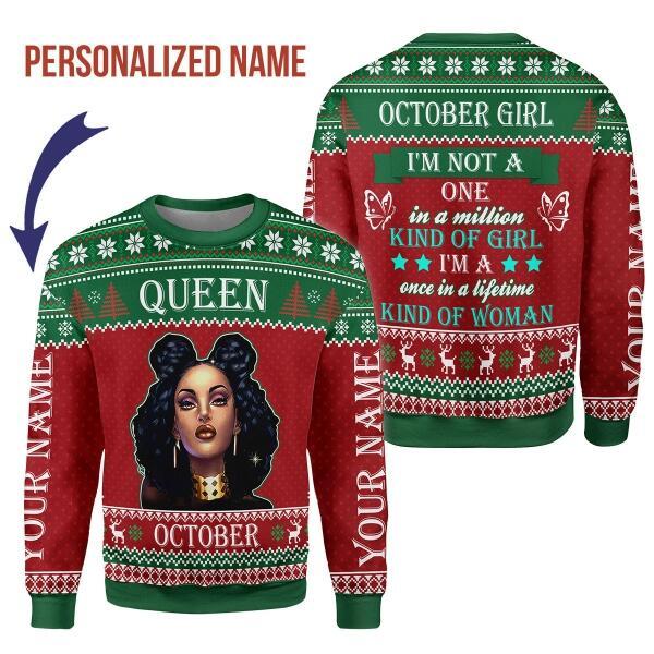 YMskins Personalized Sweatshirt October Girl All Over Printed