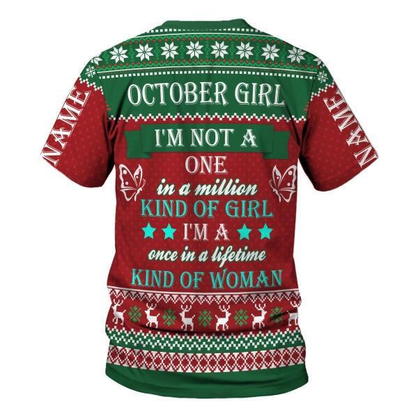 YMskins Personalized T-shirt October Girl All Over Printed
