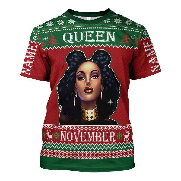 YMskins Personalized T-shirt November Girl All Over Printed