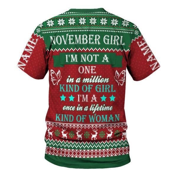 YMskins Personalized T-shirt November Girl All Over Printed