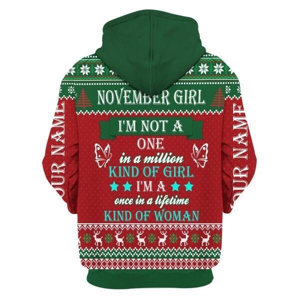 YMskins Personalized Hoodie November Girl All Over Printed