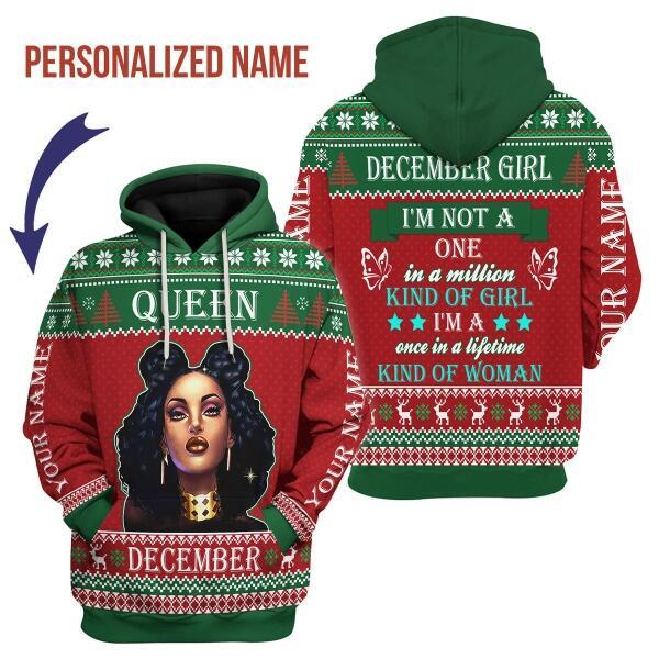 YMskins Personalized Hoodie December Girl All Over Printed