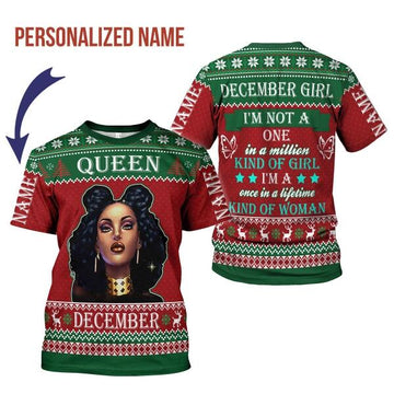 YMskins Personalized T-shirt December Girl All Over Printed