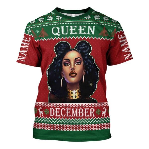 YMskins Personalized T-shirt December Girl All Over Printed
