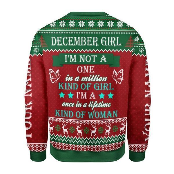 YMskins Personalized Ugly Sweater December Girl All Over Printed