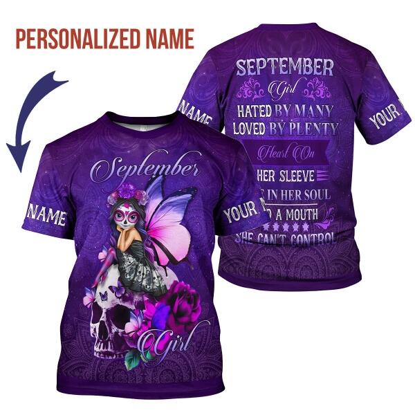 YMskins Personalized T-shirt September Girl All Over Printed