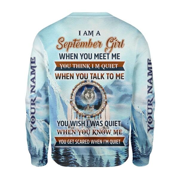 YMskins Personalized Ugly Sweater I Am A September Girl All Over Printed
