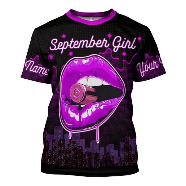 YMskins Personalized T-shirt I'm A September Girl All Over Printed