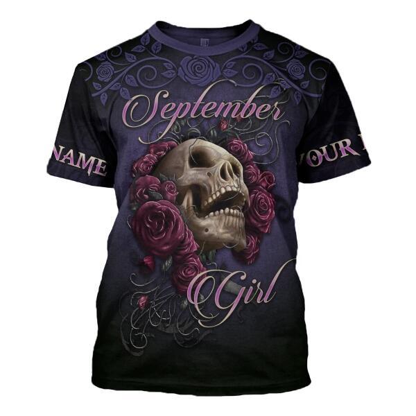 YMskins Personalized T-shirt I'm A September Girl All Over Printed