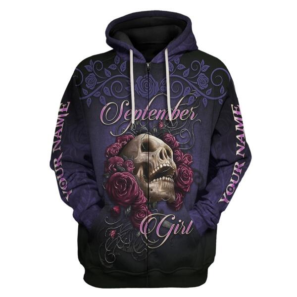 YMskins Personalized Hoodie I'm A September Girl All Over Printed