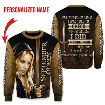 YMskins Personalized Sweatshirt I'm A September Girl All Over Printed