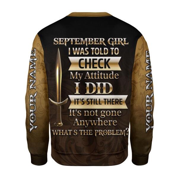 YMskins Personalized Ugly Sweater I'm A September Girl All Over Printed