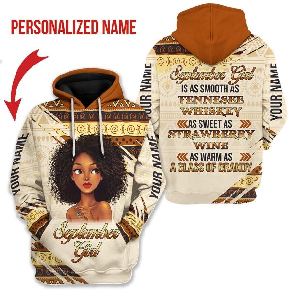 YMskins Personalized Hoodie September Girl All Over Printed