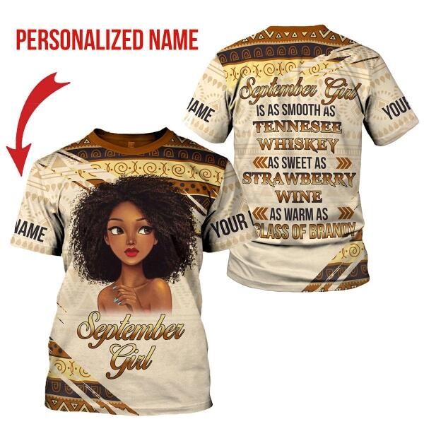 YMskins Personalized T-shirt September Girl All Over Printed