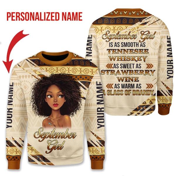YMskins Personalized Ugly Sweater September Girl All Over Printed