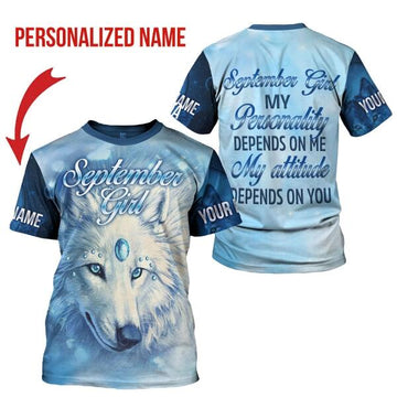 YMskins Personalized T-shirt September Girl All Over Printed