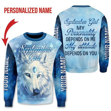 YMskins Personalized Ugly Sweater September Girl All Over Printed