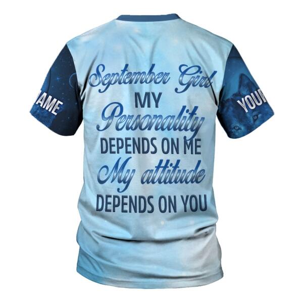 YMskins Personalized T-shirt September Girl All Over Printed