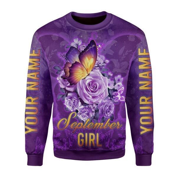 YMskins Personalized Ugly Sweater September Girl All Over Printed