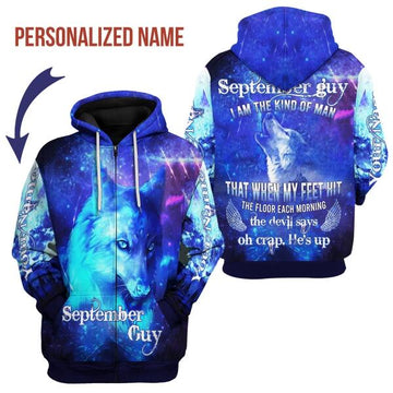 YMskins Personalized Zip Hoodie September Guy All Over Printed