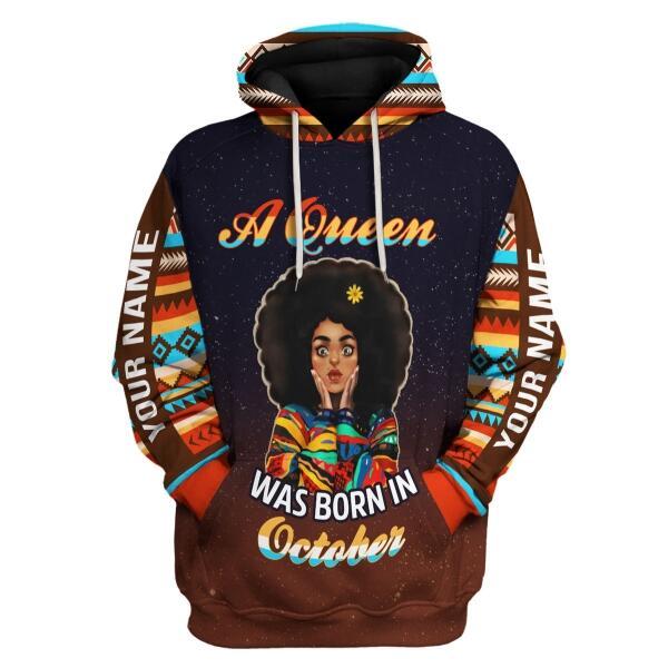 YMskins Personalized Hoodie October Girl All Over Printed