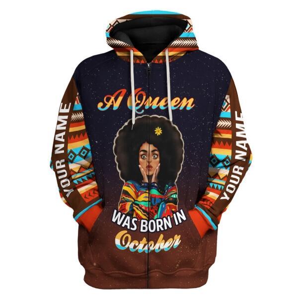 YMskins Personalized Hoodie October Girl All Over Printed